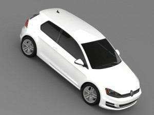vw golf tsi bluemotion 3door 2015 Modèle 3D