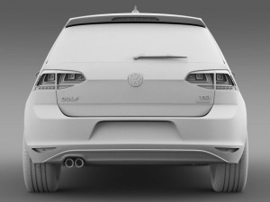 vw golf tsi bluemotion 3door 2015 Modèle 3D