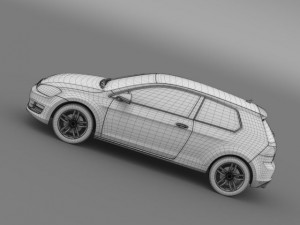 vw golf tsi bluemotion 3door 2015 Modèle 3D