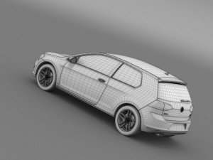 vw golf tsi bluemotion 3door 2015 Modèle 3D