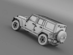 jeep wrangler edi&ccedil;&atilde;o preta 2 2015 Modelo 3D