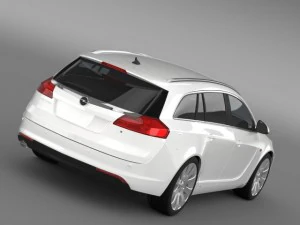 opel insignia turbo 4x4 sports tourer 2013 3D Model