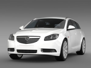 opel insignia turbo 4x4 sports tourer 2013 Modello 3D