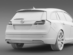 opel insignia turbo 4x4 sports tourer 2013 Modello 3D