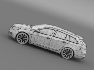 opel insignia turbo 4x4 sports tourer 2013 Modello 3D