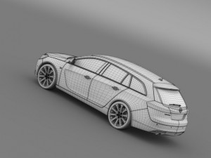 opel insignia turbo 4x4 sports tourer 2013 Modello 3D