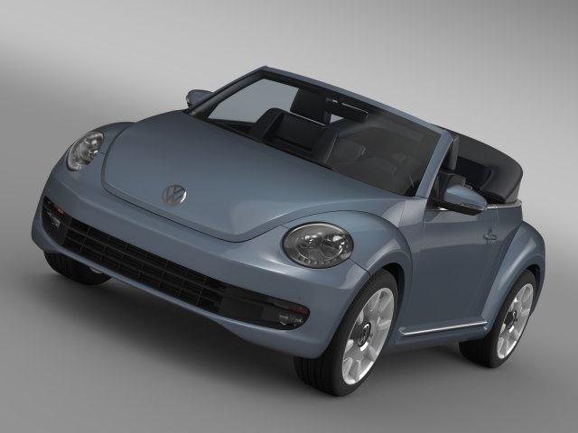 vw beetle cabriolet denim concept 2015 3D 모델 .c4d .max .obj .3ds .fbx .stl .blend 