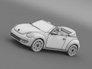 vw beetle cabriolet denim concept 2015 3D Model