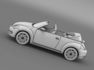 vw beetle cabriolet denim concept 2015 3D Model