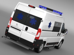 peugeot boxer van ambulance 2015 Model 3D
