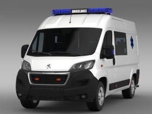 peugeot boxer van ambulance 2015 Model 3D