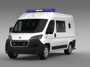 peugeot boxer van ambulance 2015 Model 3D