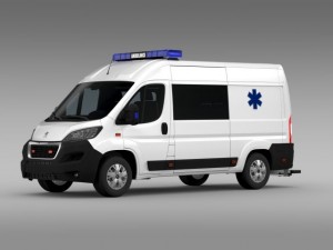 peugeot boxer van ambulance 2015 Model 3D