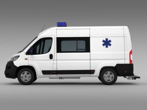 peugeot boxer van ambulance 2015 Model 3D
