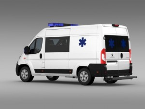peugeot boxer van ambulance 2015 Model 3D