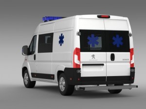 peugeot boxer van ambulance 2015 Model 3D