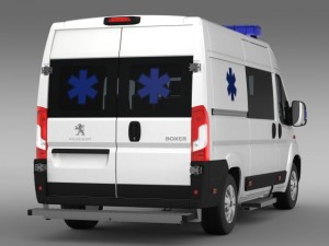 peugeot boxer van ambulance 2015 Model 3D