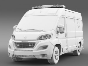 peugeot boxer van ambulance 2015 Model 3D