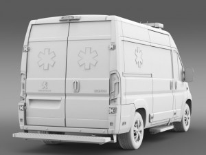 peugeot boxer van ambulance 2015 Model 3D