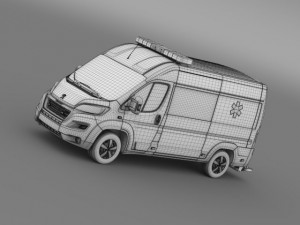 peugeot boxer van ambulance 2015 Model 3D