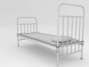 old bed Modello 3D