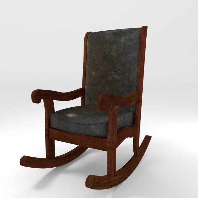 old rocking chair 3D Model .c4d .max .obj .3ds .fbx .stl .blend 
