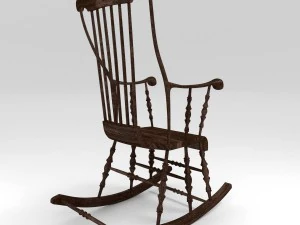 old wooden rocking chair 3D Model