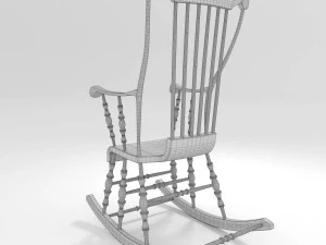 old wooden rocking chair 3D Model