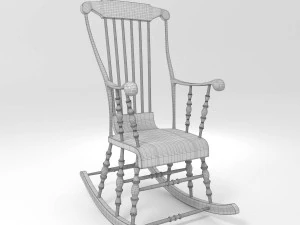 old wooden rocking chair 3D Model