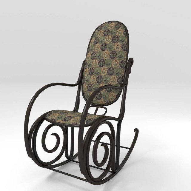antique rocking chair Modelo 3D .c4d .max .obj .3ds .fbx .stl .blend 
