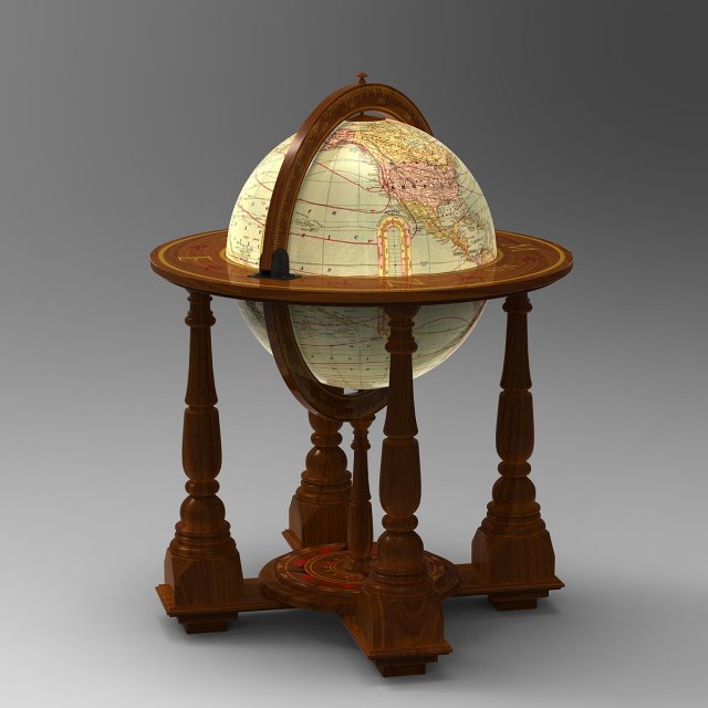 world globe 3D Model .c4d .max .obj .3ds .fbx .stl .blend 