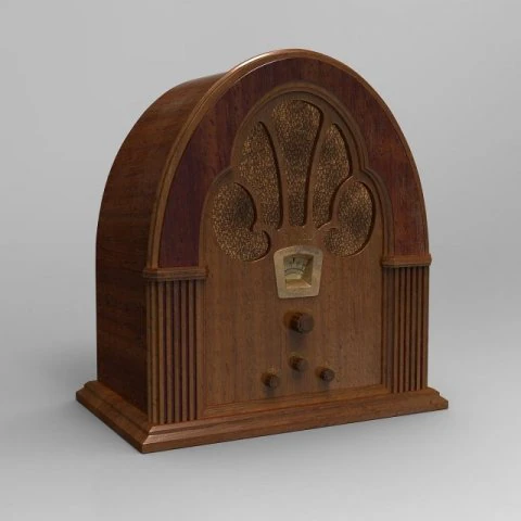 antique radio 3D Model .c4d .max .obj .3ds .fbx .stl .blend 