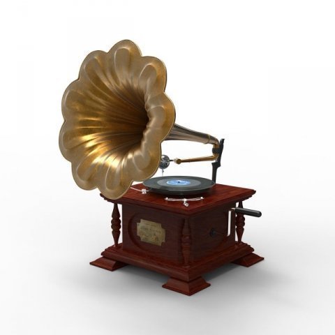 gramophone Modèle 3D .c4d .max .obj .3ds .fbx .stl .blend 