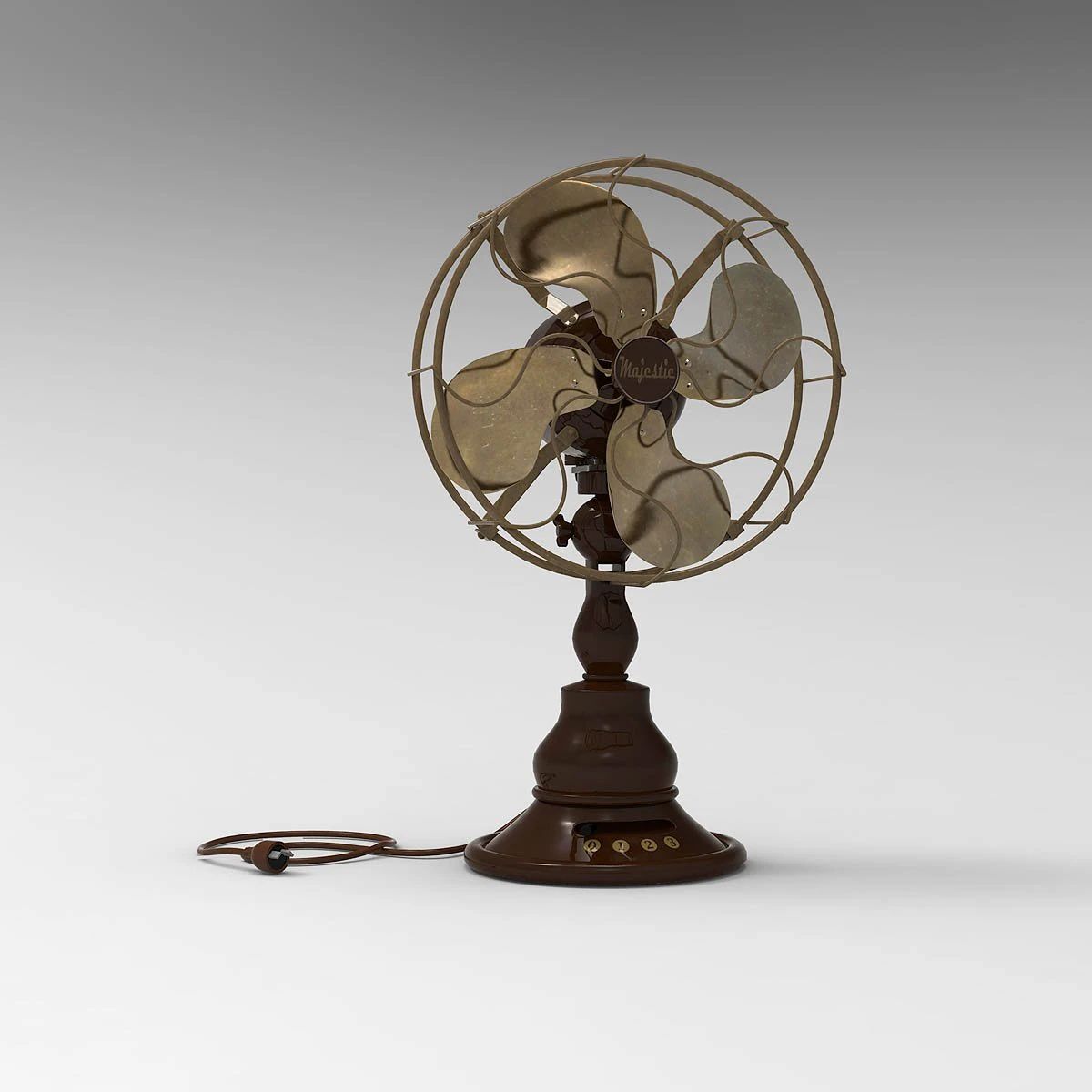 vintage electric fan 3D Model .c4d .max .obj .3ds .fbx .stl .blend 