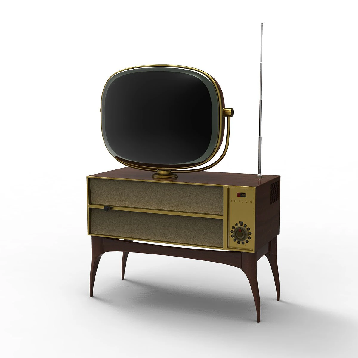 vintage television 3D Model .c4d .max .obj .3ds .fbx .stl .blend 