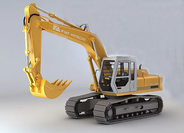 excavator 3D Model .c4d .max .obj .3ds .fbx .stl .blend 
