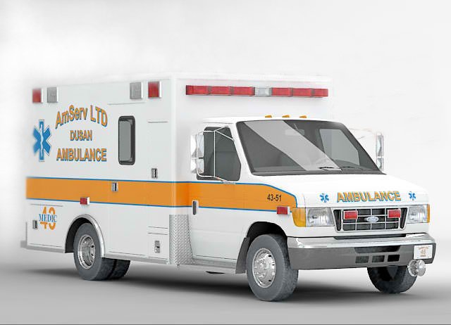 ambulance Model 3D .c4d .max .obj .3ds .fbx .stl .blend 