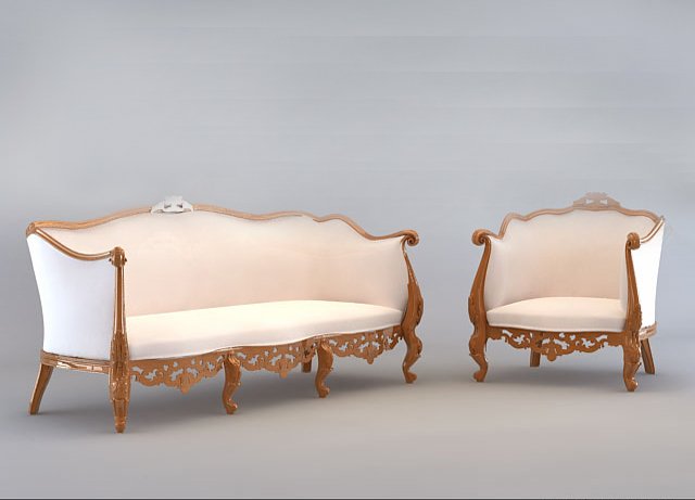 set of classical furniture 3D Модель .c4d .max .obj .3ds .fbx .stl .blend 