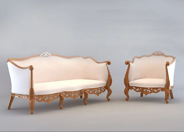 set of classical furniture 3D Model .c4d .max .obj .3ds .fbx .stl .blend