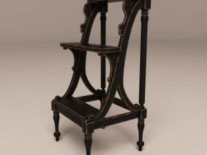 library old wood ladder 3D-Modell