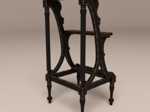 library old wood ladder 3D मॉडल