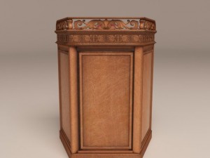 old wood tribune with old chair 3D मॉडल