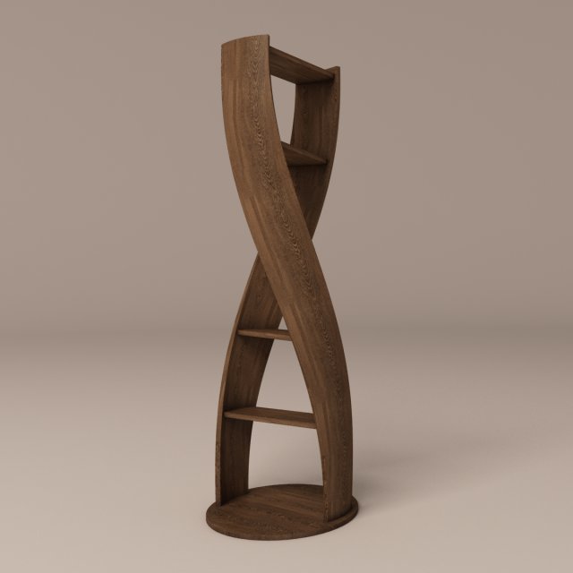 spiral wood shelf mydna Model 3D .c4d .max .obj .3ds .fbx .stl .blend 