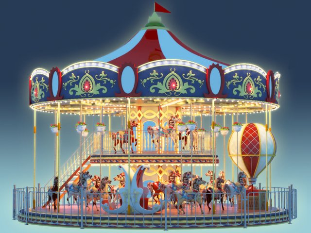 carousel 02 3D Model .c4d .max .obj .3ds .fbx .stl .blend 