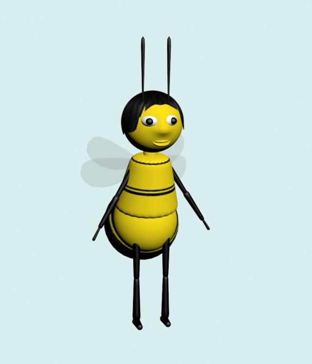 toon bee rigged 3D Model .c4d .max .obj .3ds .fbx .stl .blend 