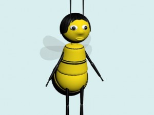 toon bee rigged 3D Модель