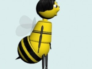 toon bee rigged 3D Model