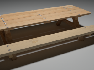 picnic table 3Dモデル
