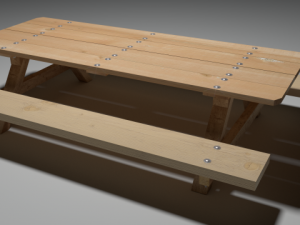 picnic table 3Dモデル
