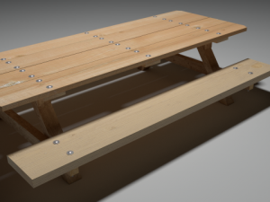 picnic table 3Dモデル